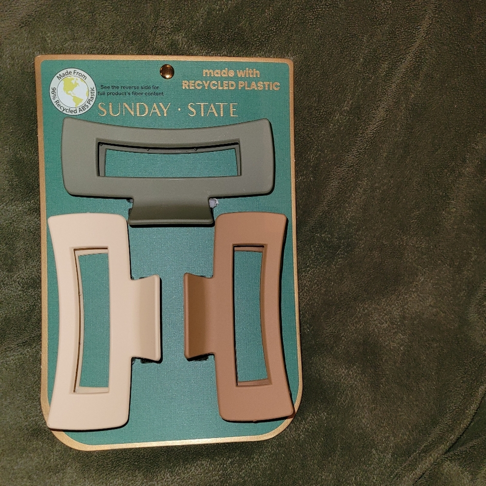 NEW Sunday State Hair Clips made with Recycled Plastic